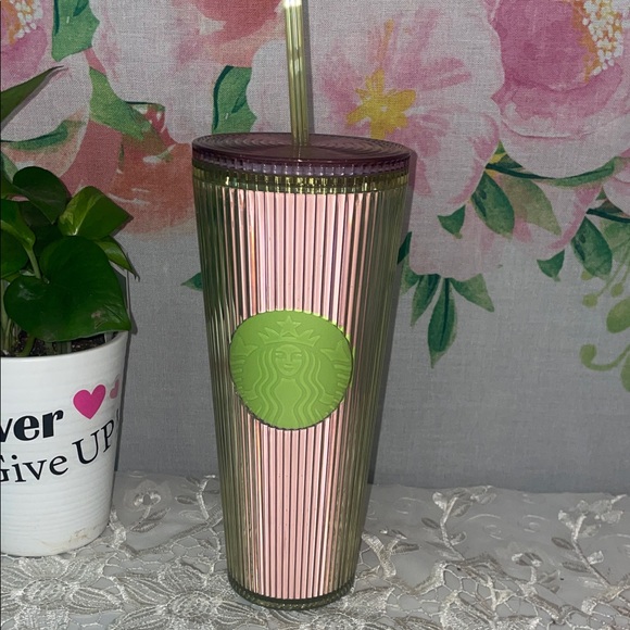Starbucks Other - Starbucks Pink and Olive Tumbler with Lid